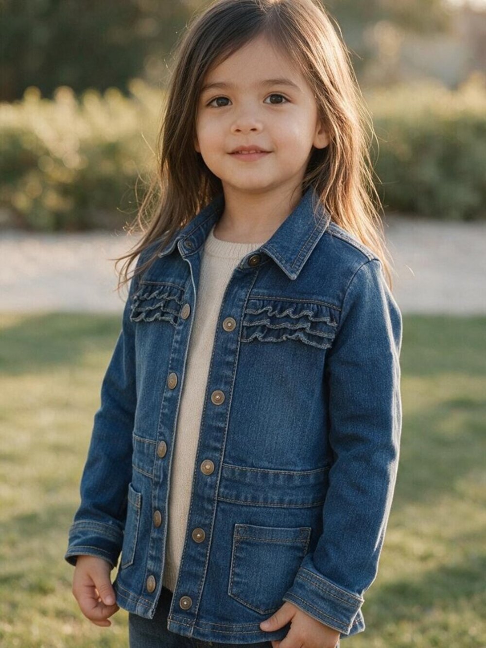 Ruffle-Front Denim Jacket size 4T